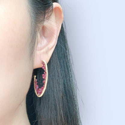 Tourmaline Lace Cave Hoop Earrings