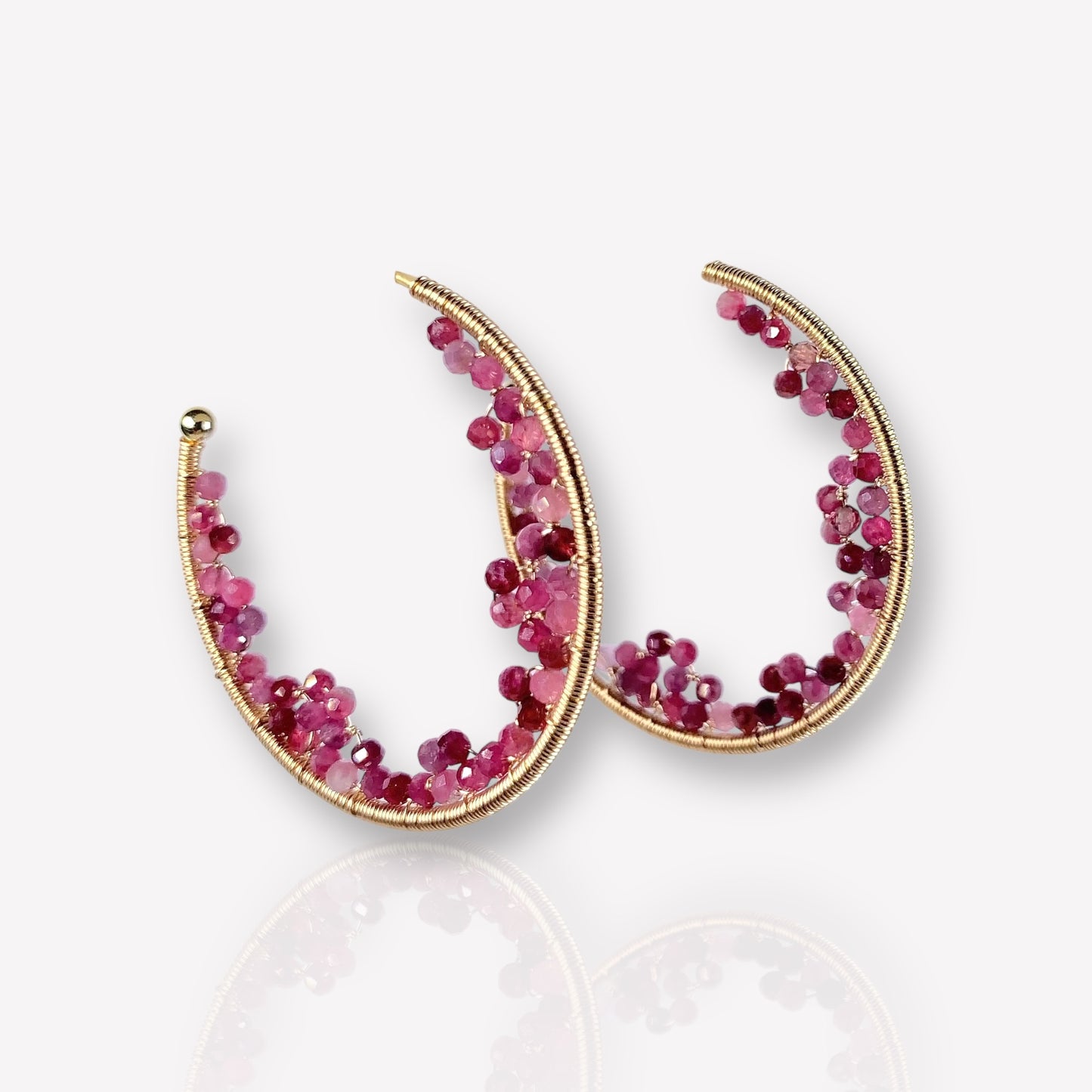 Tourmaline Lace Cave Hoop Earrings