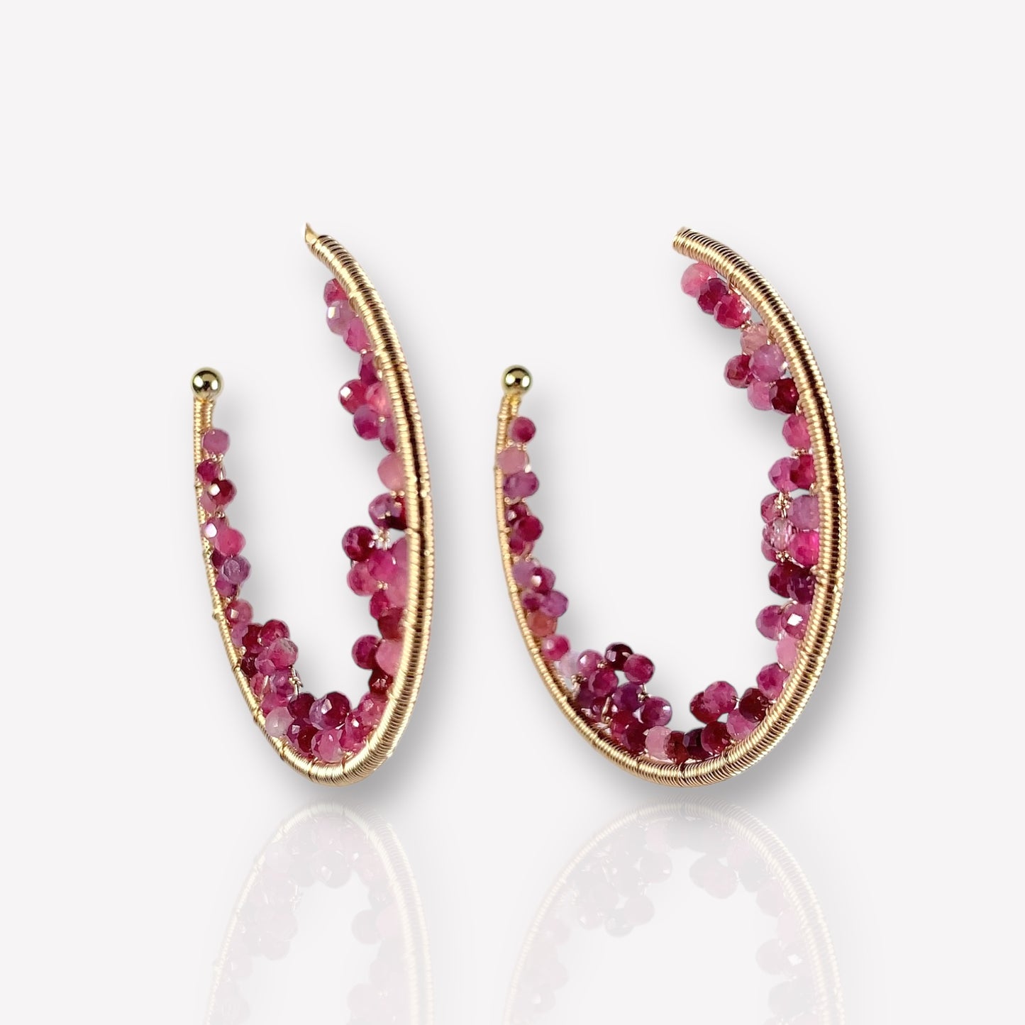 Tourmaline Lace Cave Hoop Earrings