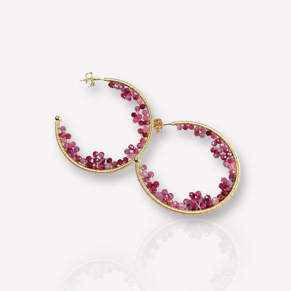 Tourmaline Lace Cave Hoop Earrings