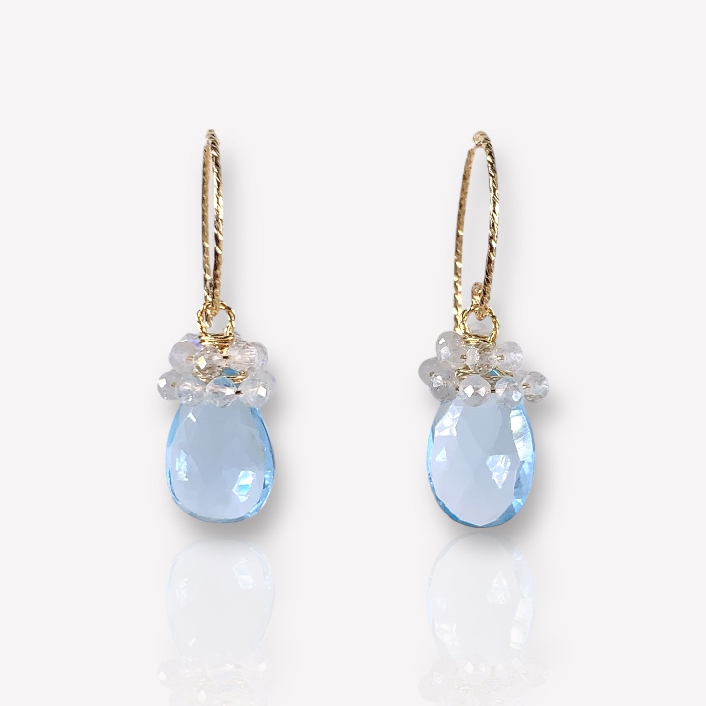 Topaz and Moonstone Dangle Earrings