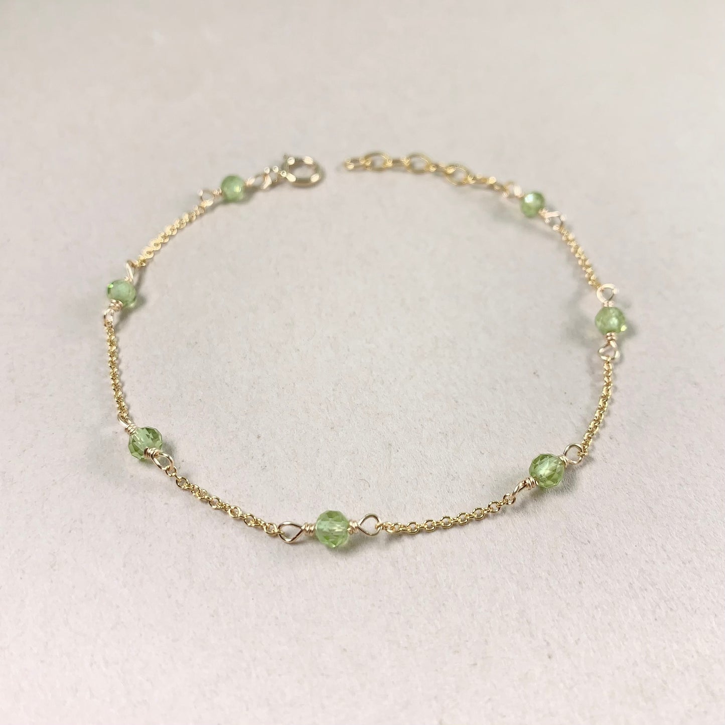 Peridot by the yard Bracelet