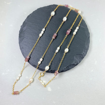 Spinel and Pearl Necklace