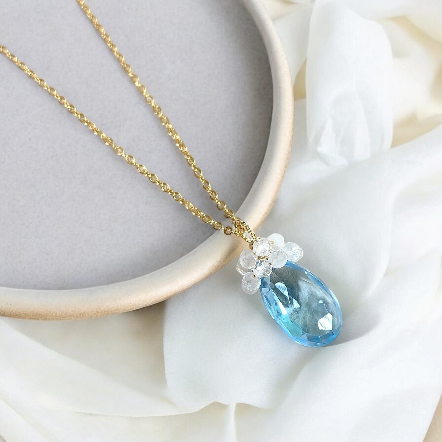 Topaz and Moonstone Pendant Necklace