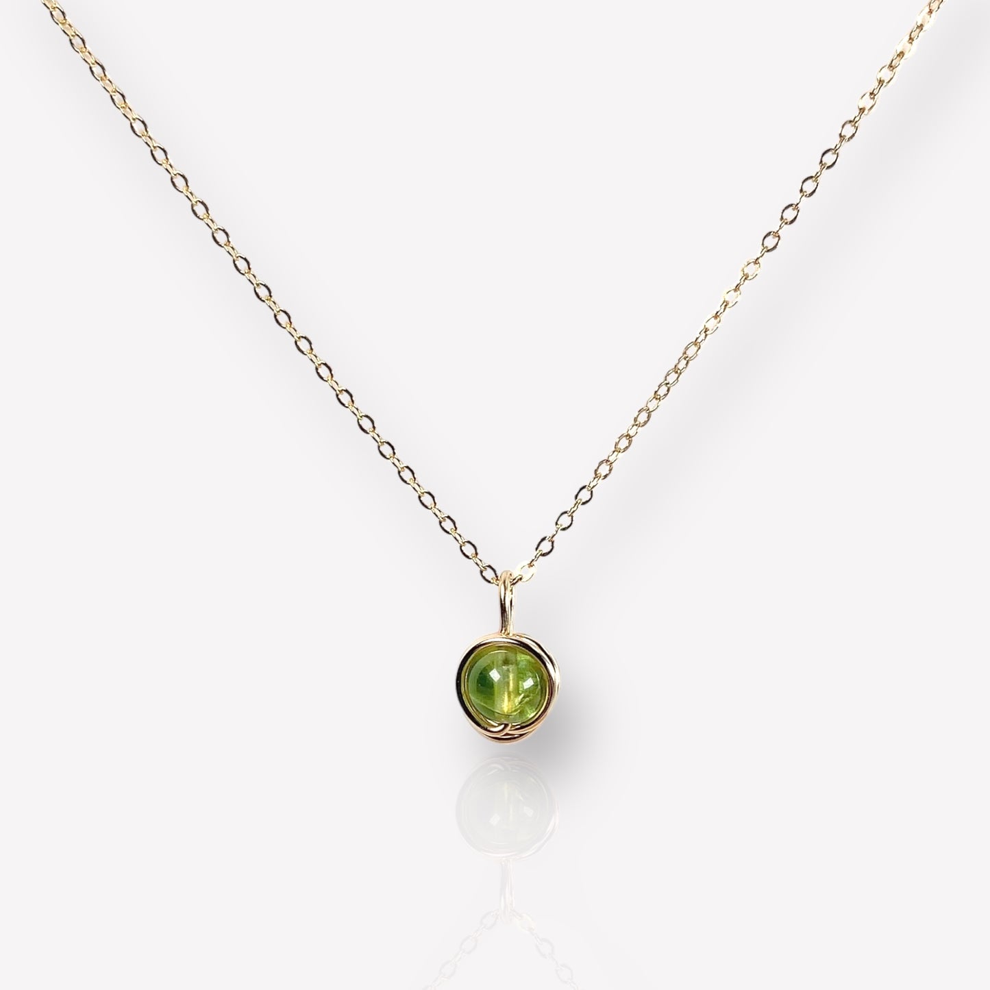 Peridot Pendant Necklace / August