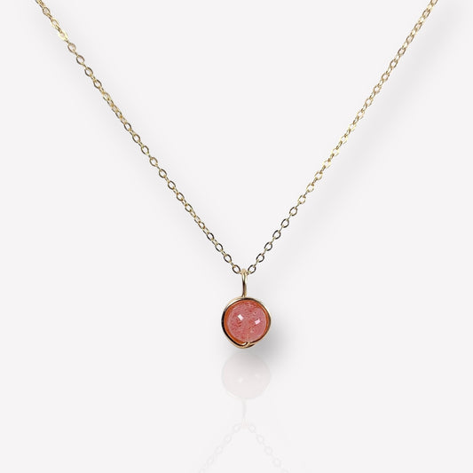 Strawberry Quartz Pendant Necklace