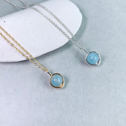 Aquamarine Pendant Necklace / March