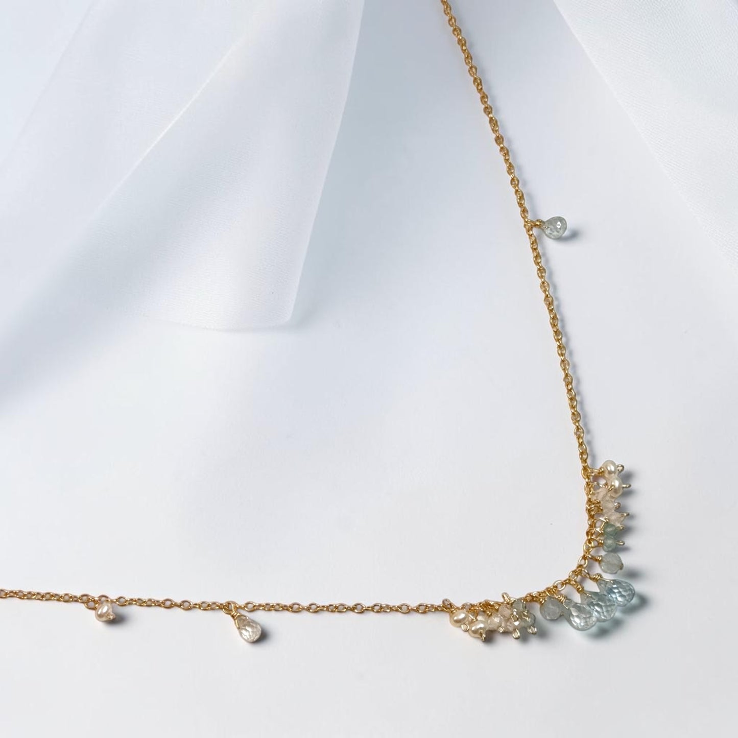 Blue Topaz Cluster Necklace