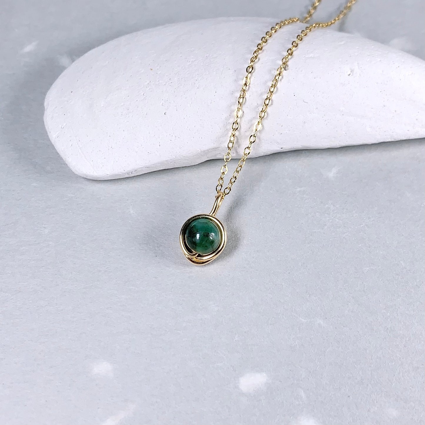 Emerald Pendant Necklace / May