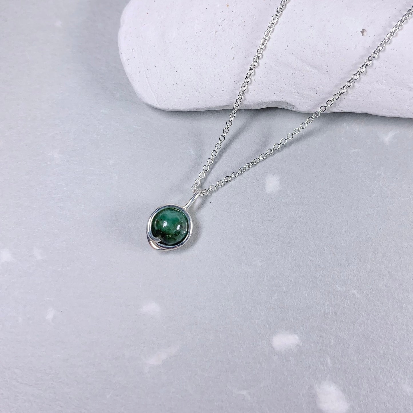 Emerald Pendant Necklace / May