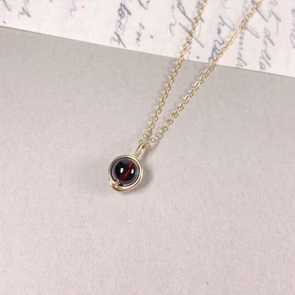 Garnet Pendant Necklace / January