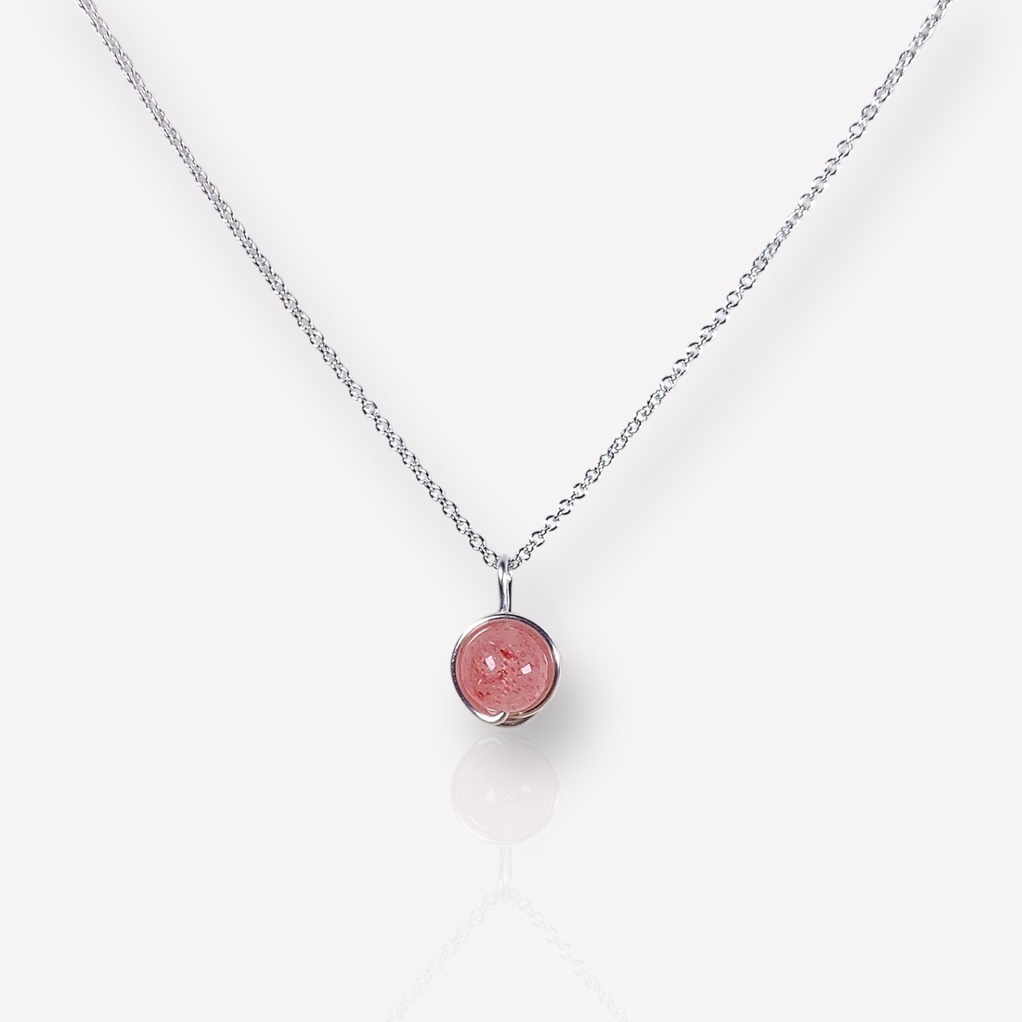 Strawberry Quartz Pendant Necklace