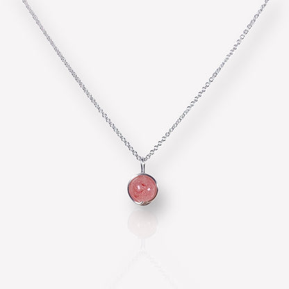 Strawberry Quartz Pendant Necklace