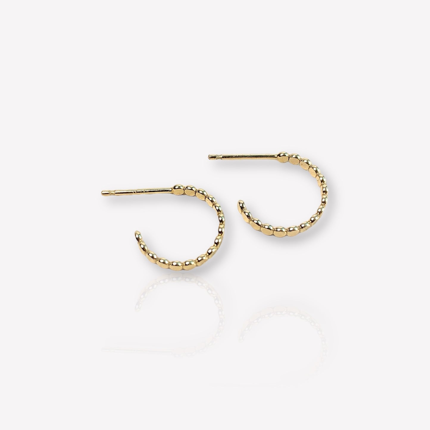 Beaded Open Hoop Earrings