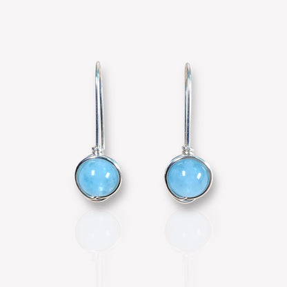 Aquamarine Hook Earrings / March