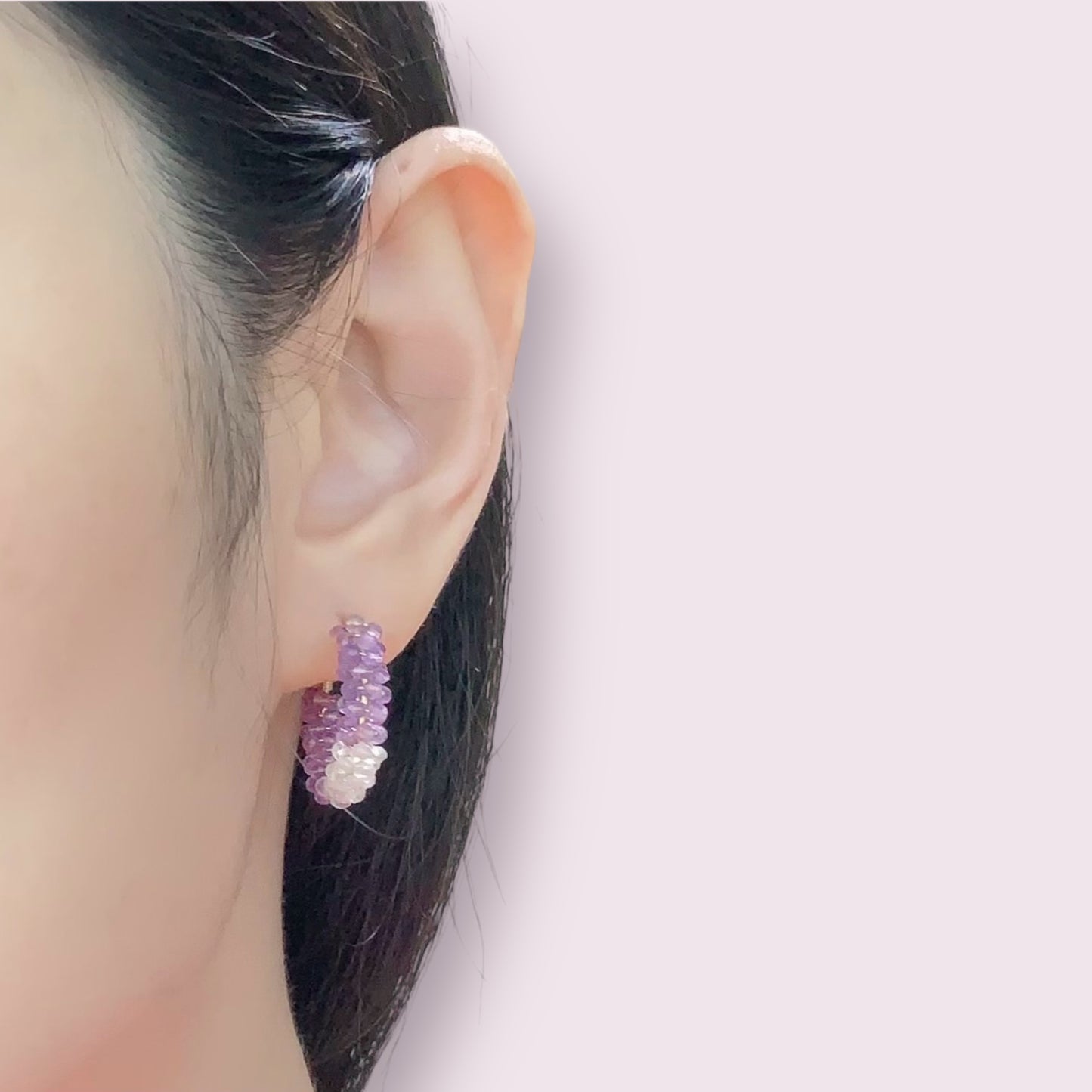 Amethyst Hoop Earrings