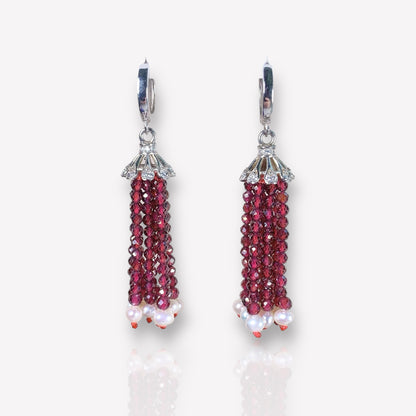 Garnet Tassel Earrings