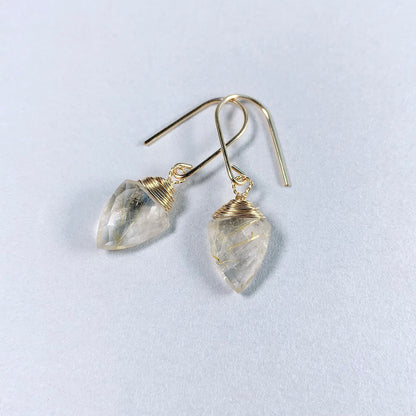 Rutilated Quartz Dangle Earrings