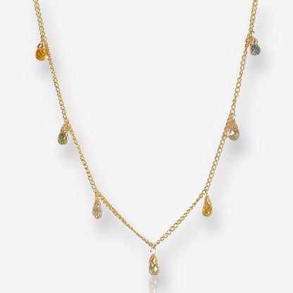 Zircon Round Dangle Necklace