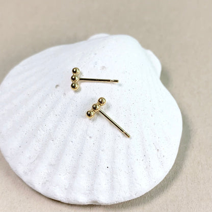 Mini 3 Ball Stud Earrings