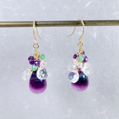 Fluorite Cluster Earrings