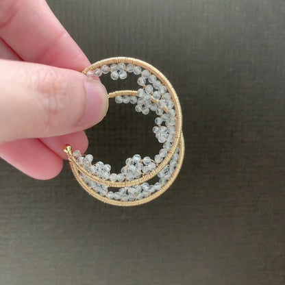 Crystal Lace Cave Hoop Earrings