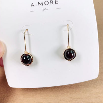 Garnet Hook Earrings / January