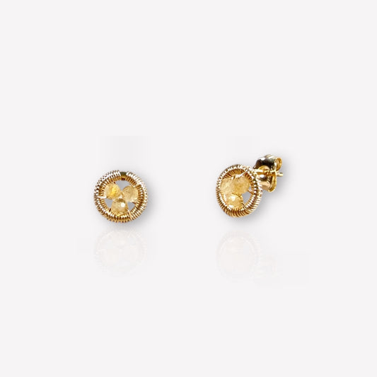 Halo Citrine Stud Earrings / November