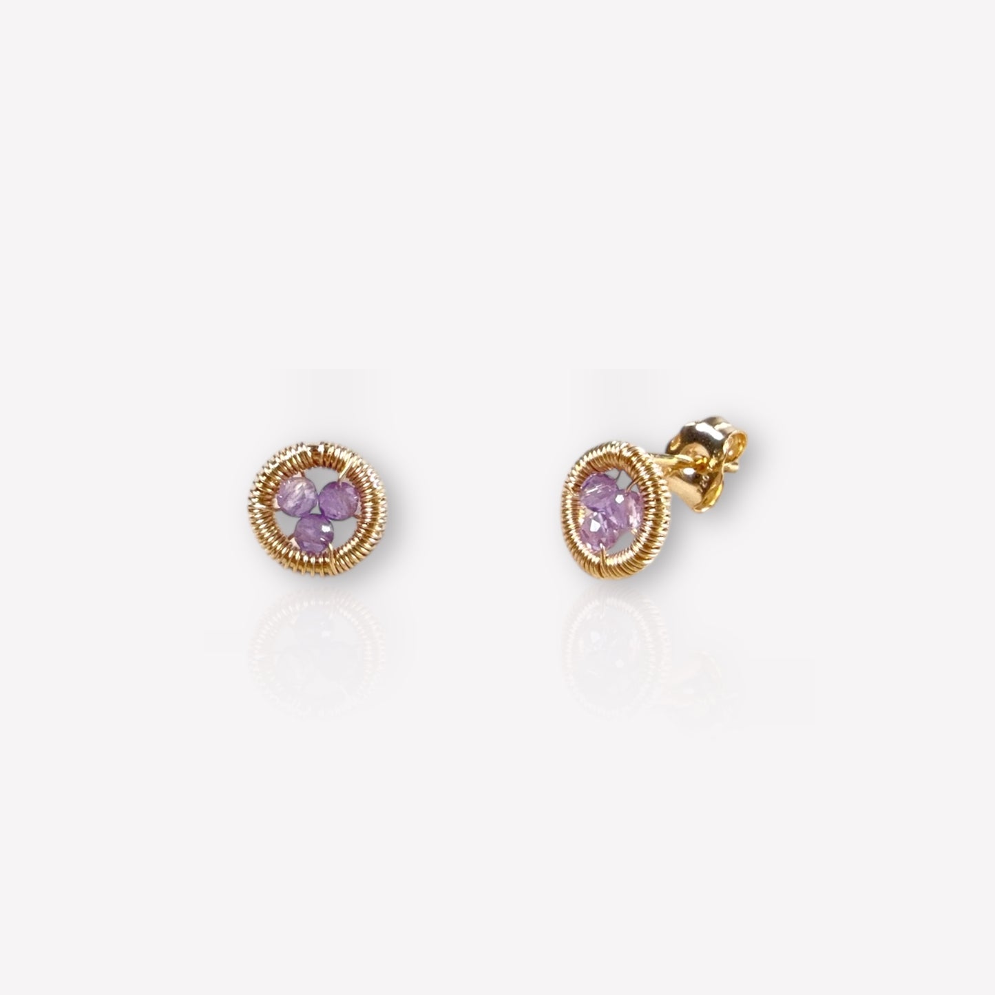 Halo Amethyst Stud Earrings / February