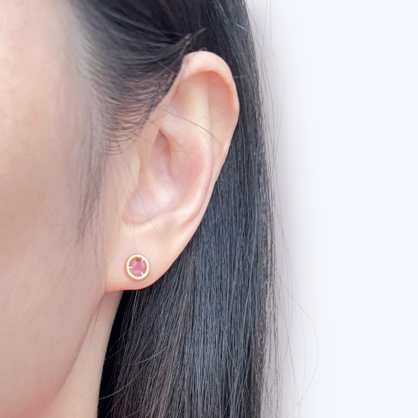 Halo Tourmaline Stud Earrings / October