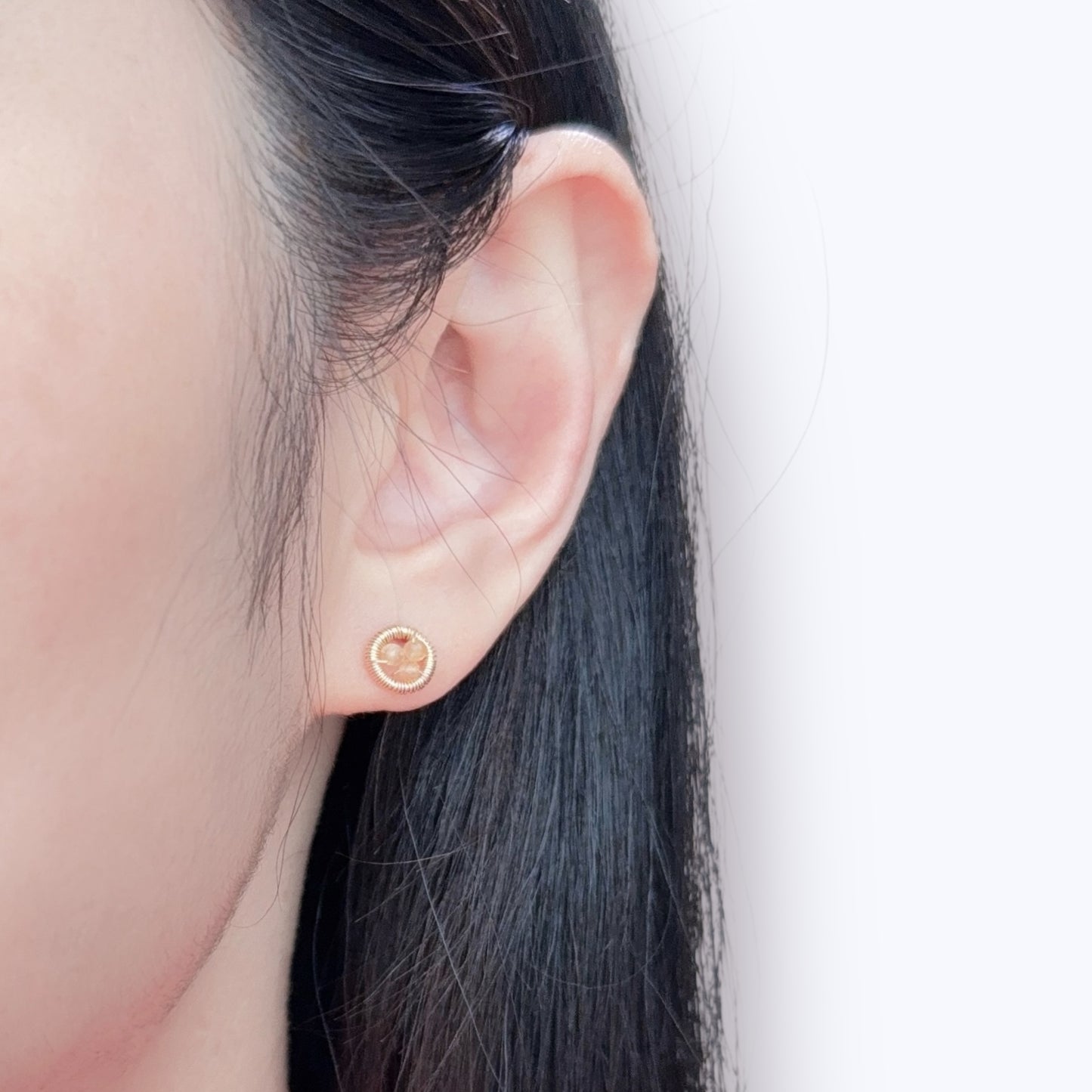 Halo Citrine Stud Earrings / November