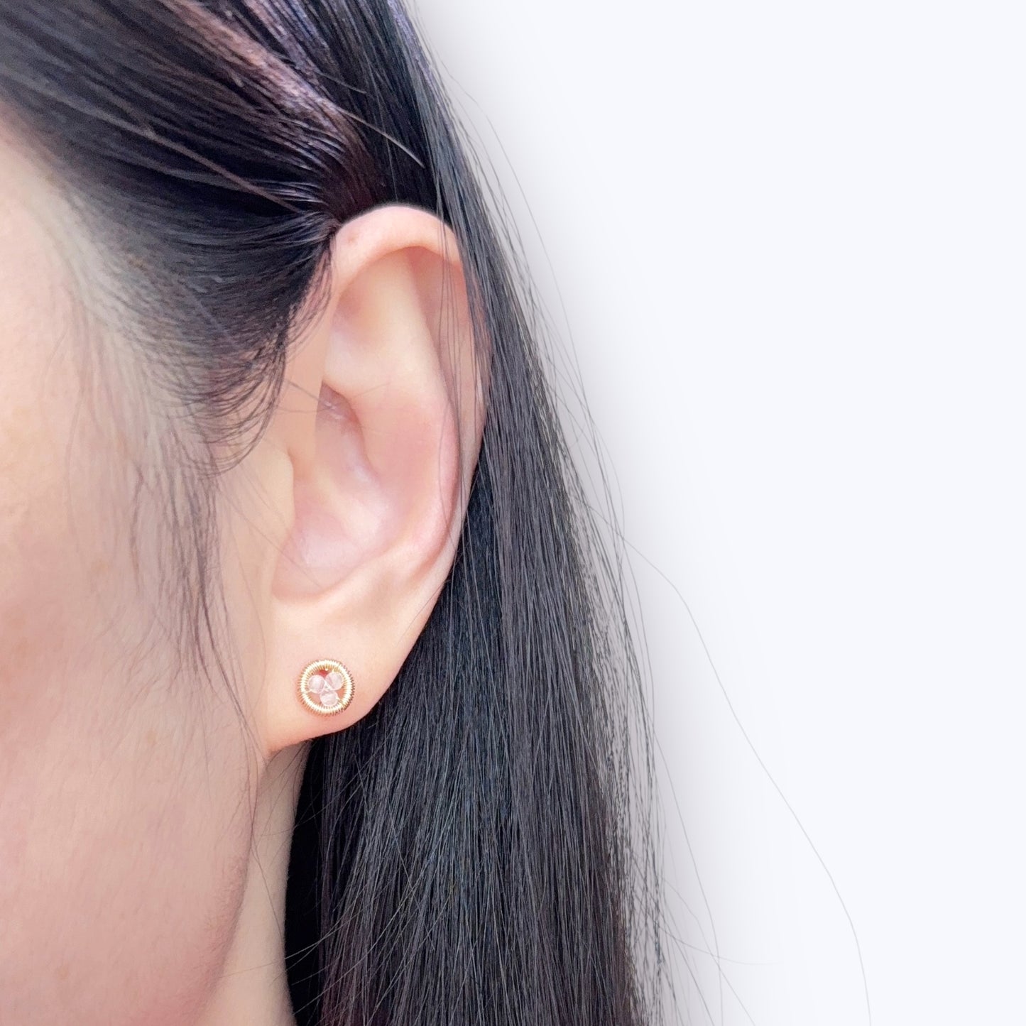 Halo Crystal Stud Earrings / April