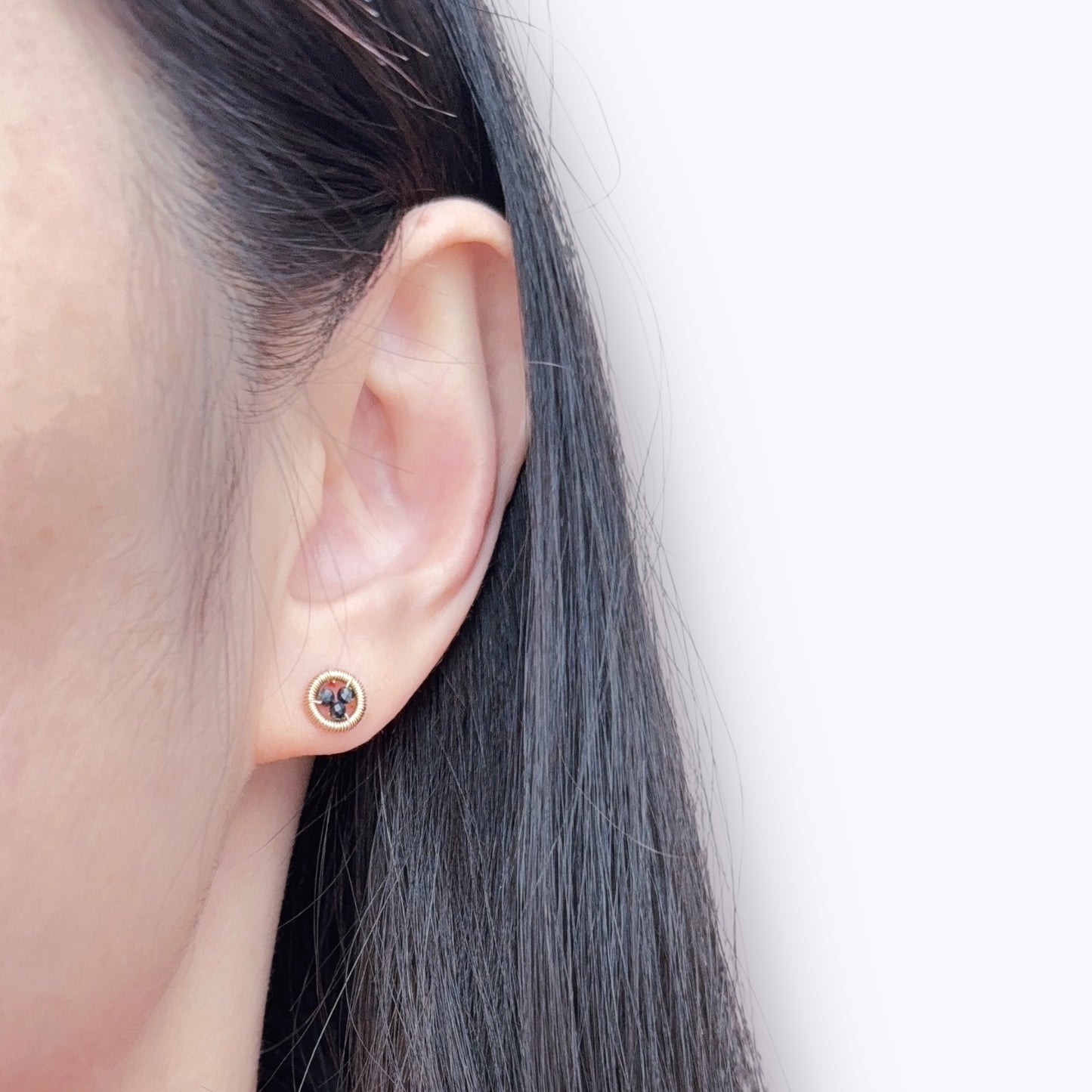 Halo Sapphire Stud Earrings / September