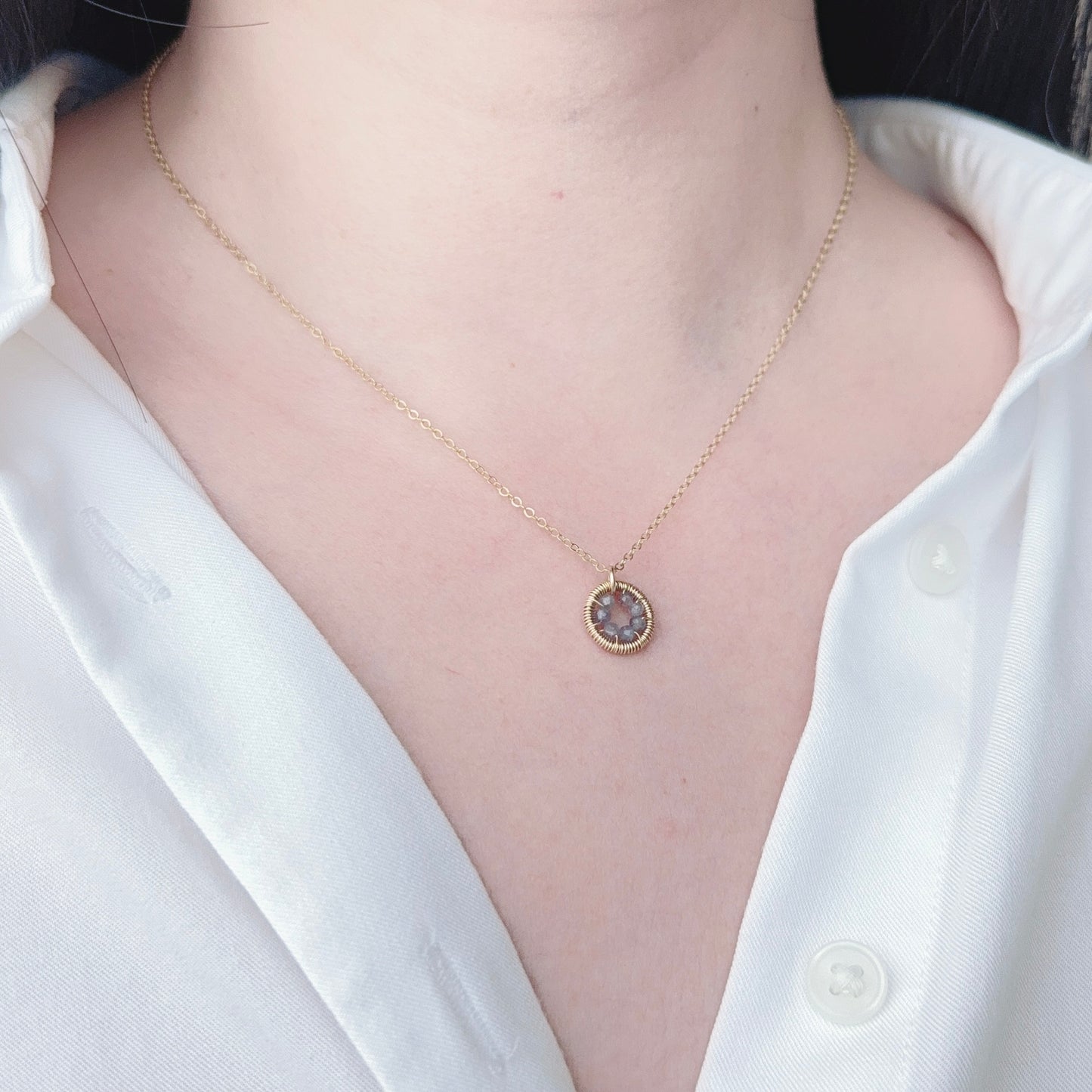 Halo Tanzanite Necklace / December