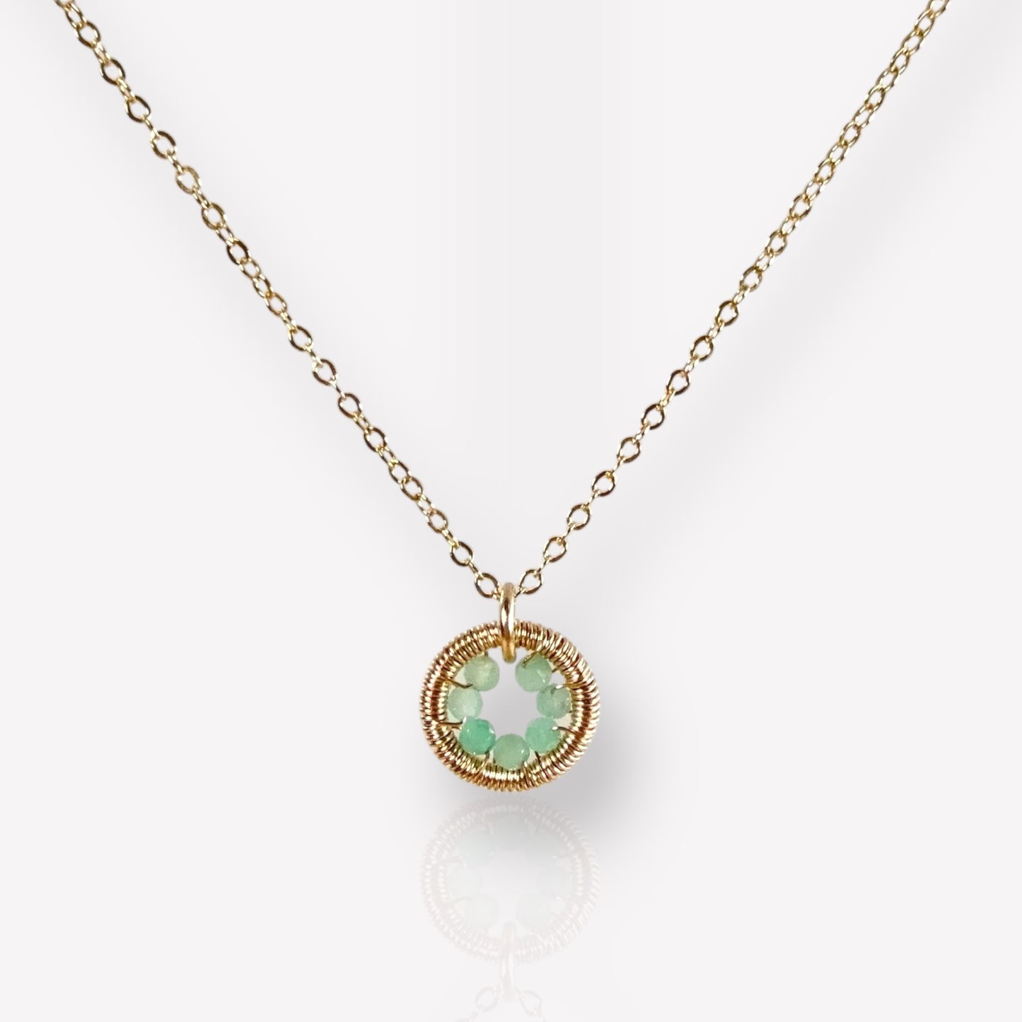 Halo Emerald Necklace / May