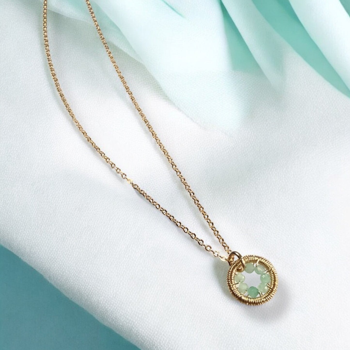 Halo Emerald Necklace / May