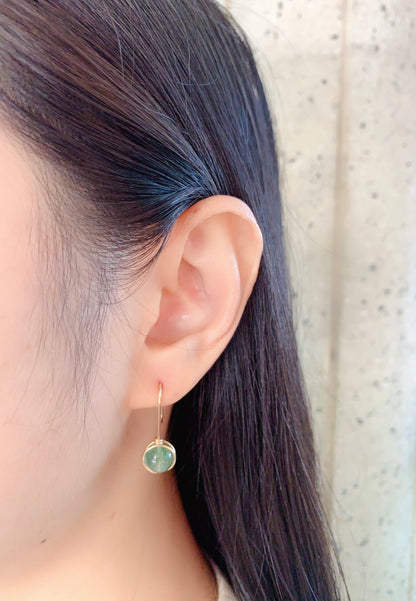 Green Strawberry Quartz Hook Earrings