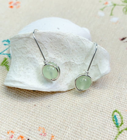 Prehnite Hook Earrings