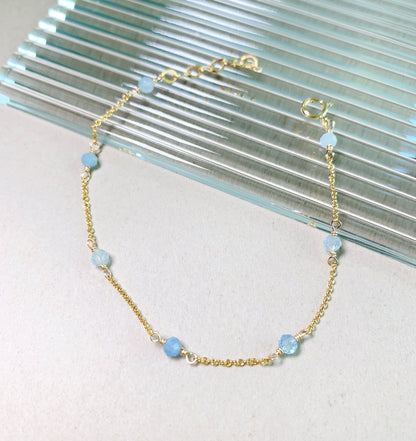 Aquamarine by the yard Bracelet