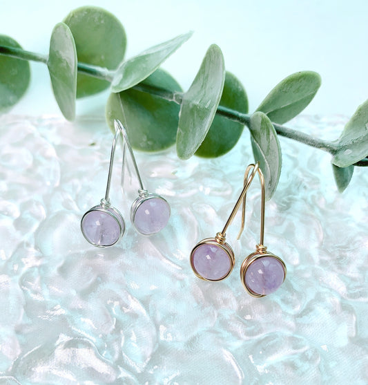 Lavender Amethyst Hook Earrings