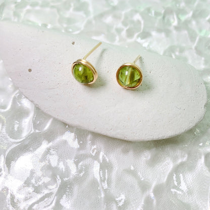 Peridot Stud Earrings / August