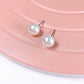 8.5-9mm White Button Pearl Stud Earrings